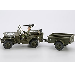 1/24 1/4ton 4 x 4 Truck w/Trailer Plastic Model
